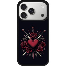 iPhone 17 Pro Case Hülle - Silikon schwarz Valentine 2024 gothic love