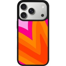 Coque iPhone 17 Pro - Silicone rigide noir Valentine 2024 heart gradient