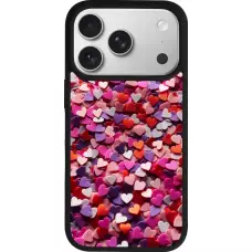 Coque iPhone 17 Pro - Silicone rigide noir Valentine 2025 Confetti