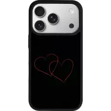 Coque iPhone 17 Pro - Silicone rigide noir Valentine 2023 attached heart