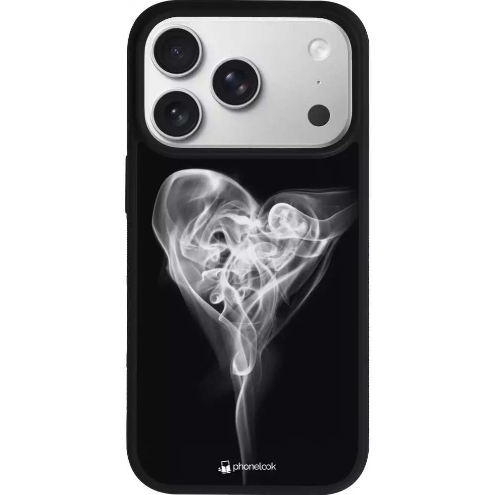 Coque iPhone 17 Pro - Silicone rigide noir Valentine 2022 Black Smoke