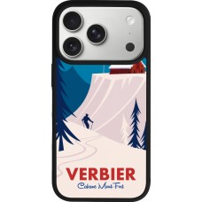 Coque iPhone 17 Pro - Silicone rigide noir Verbier Cabane Mont-Fort