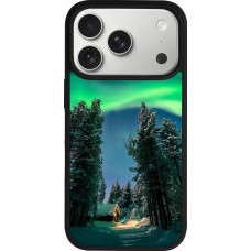 Coque iPhone 17 Pro - Silicone rigide noir Winter 22 Northern Lights