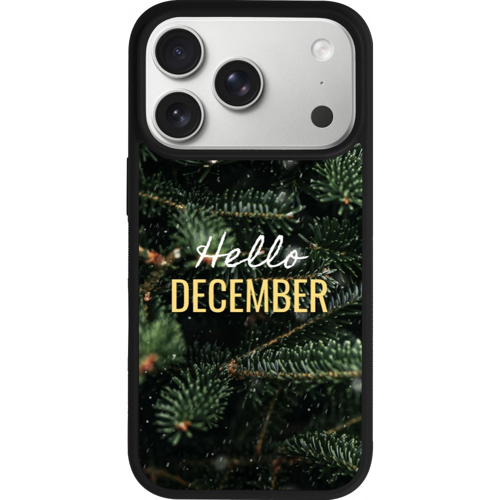 iPhone 17 Pro Case Hülle - Silikon schwarz Winter 25 Winter hello december