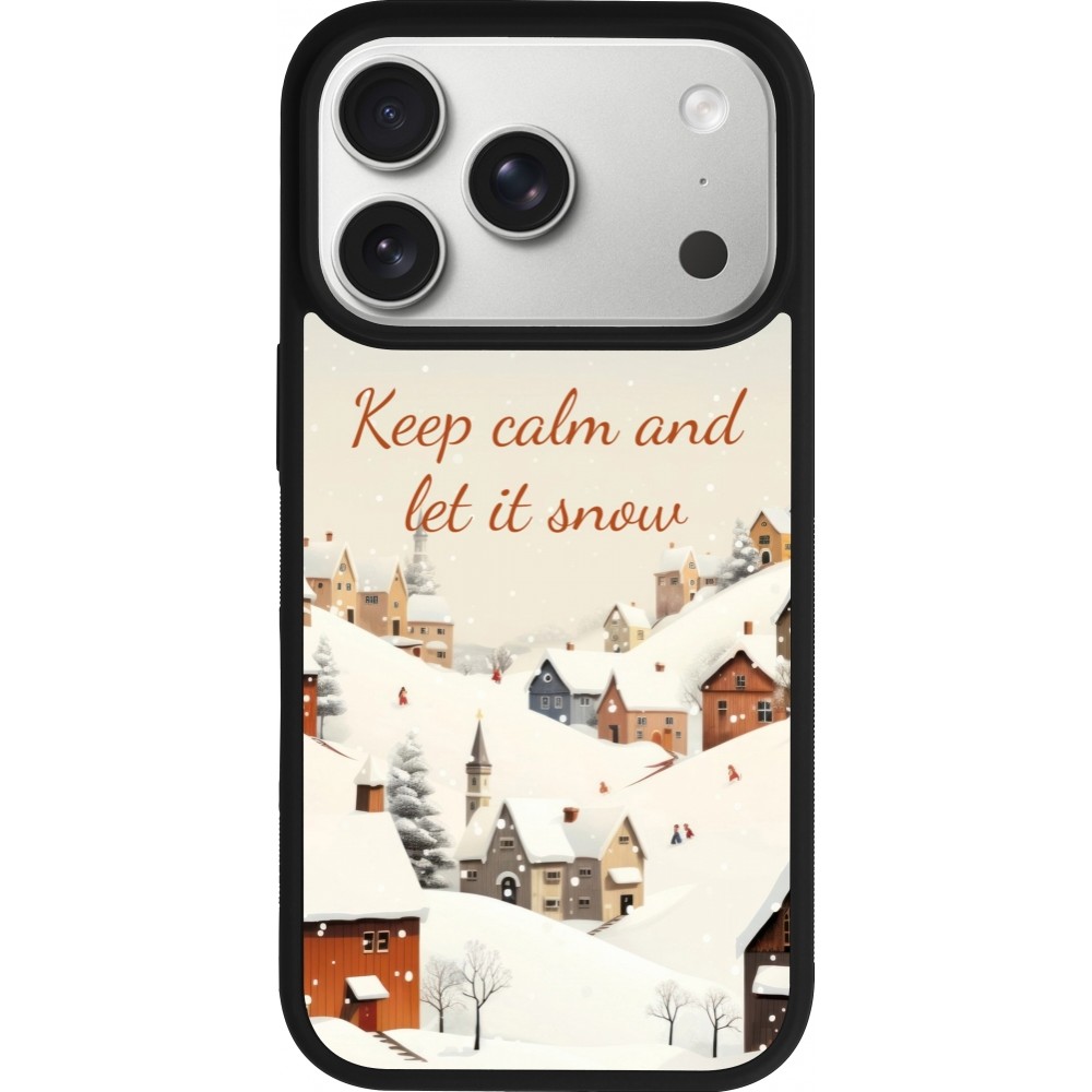 iPhone 17 Pro Case Hülle - Silikon schwarz Winter 25 Winter Keep calm and let it snow