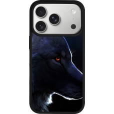 Coque iPhone 17 Pro - Silicone rigide noir Wolf Shape