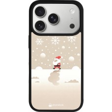 Coque iPhone 17 Pro - Silicone rigide noir Noël 2023 Minimalist Santa