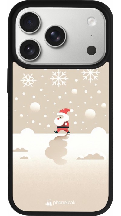 Coque iPhone 17 Pro - Silicone rigide noir Noël 2023 Minimalist Santa