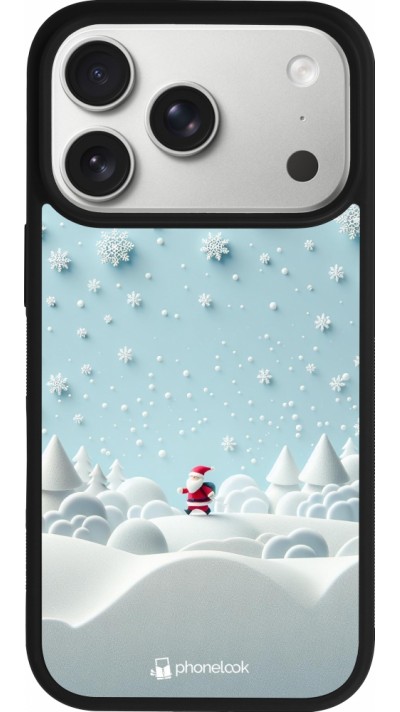 Coque iPhone 17 Pro - Silicone rigide noir Noël 2023 Petit Père Flocon