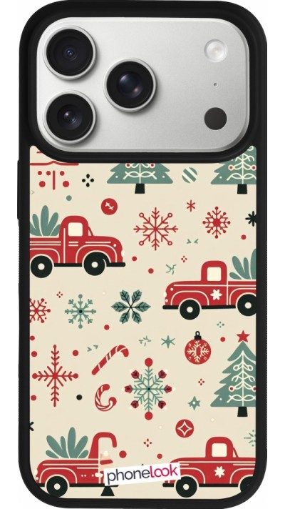 Coque iPhone 17 Pro - Silicone rigide noir Noël 2024 Camion Sapin