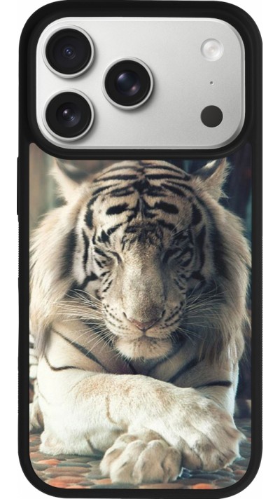 Coque iPhone 17 Pro - Silicone rigide noir Zen Tiger