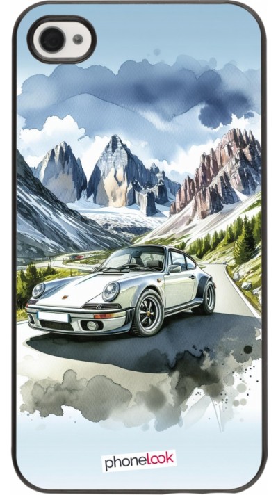 Coque iPhone 4/4s - Porsche 911 Mountain Watercolor