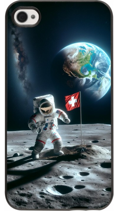 iPhone 4/4s Case Hülle - Astro Schweiz auf dem Mond iPhone 4/4s Case Hülle - Astro Schweiz auf dem Mond