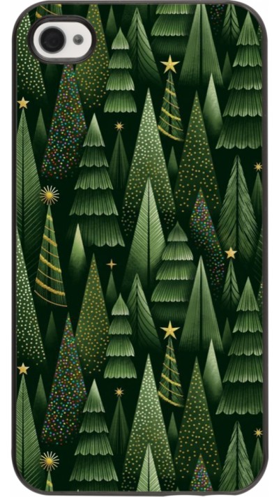 iPhone 4/4s Case Hülle - Christmas 25 Pattern Xmas Tree