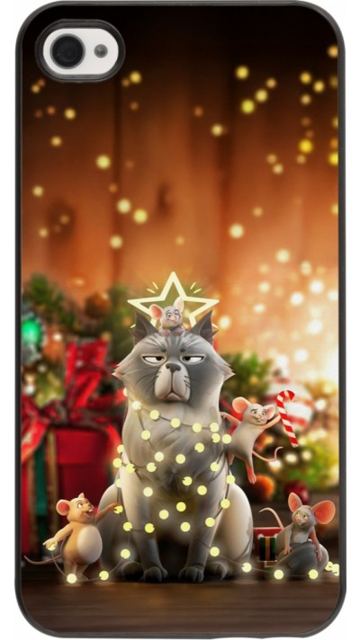 Coque iPhone 4/4s - Christmas 25 Xmas Cat
