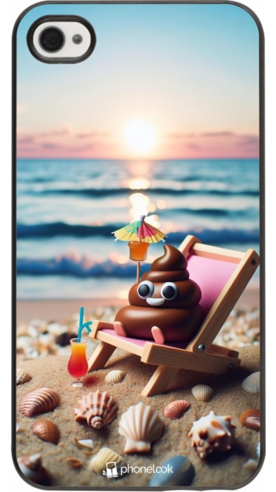 iPhone 4/4s Case Hülle - Kackhaufen Emoji auf Liegestuhl iPhone 4/4s Case Hülle - Kackhaufen Emoji auf Liegestuhl