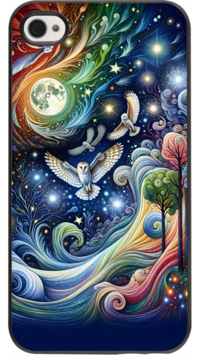 Coque iPhone 4/4s - hibou volant floral Coque iPhone 4/4s - hibou volant floral
