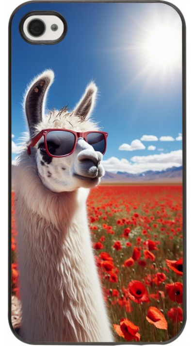Coque iPhone 4/4s - Lama Chic en Coquelicot Coque iPhone 4/4s - Lama Chic en Coquelicot