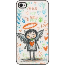 iPhone 4/4s Case Hülle - Little Angel Sketch Love