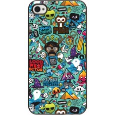 iPhone 4/4s Case Hülle - Mixed Cartoons Turquoise