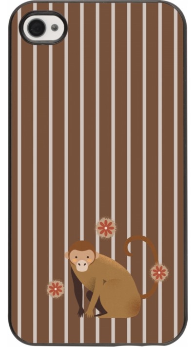 iPhone 4/4s Case Hülle - Monkey with stripes