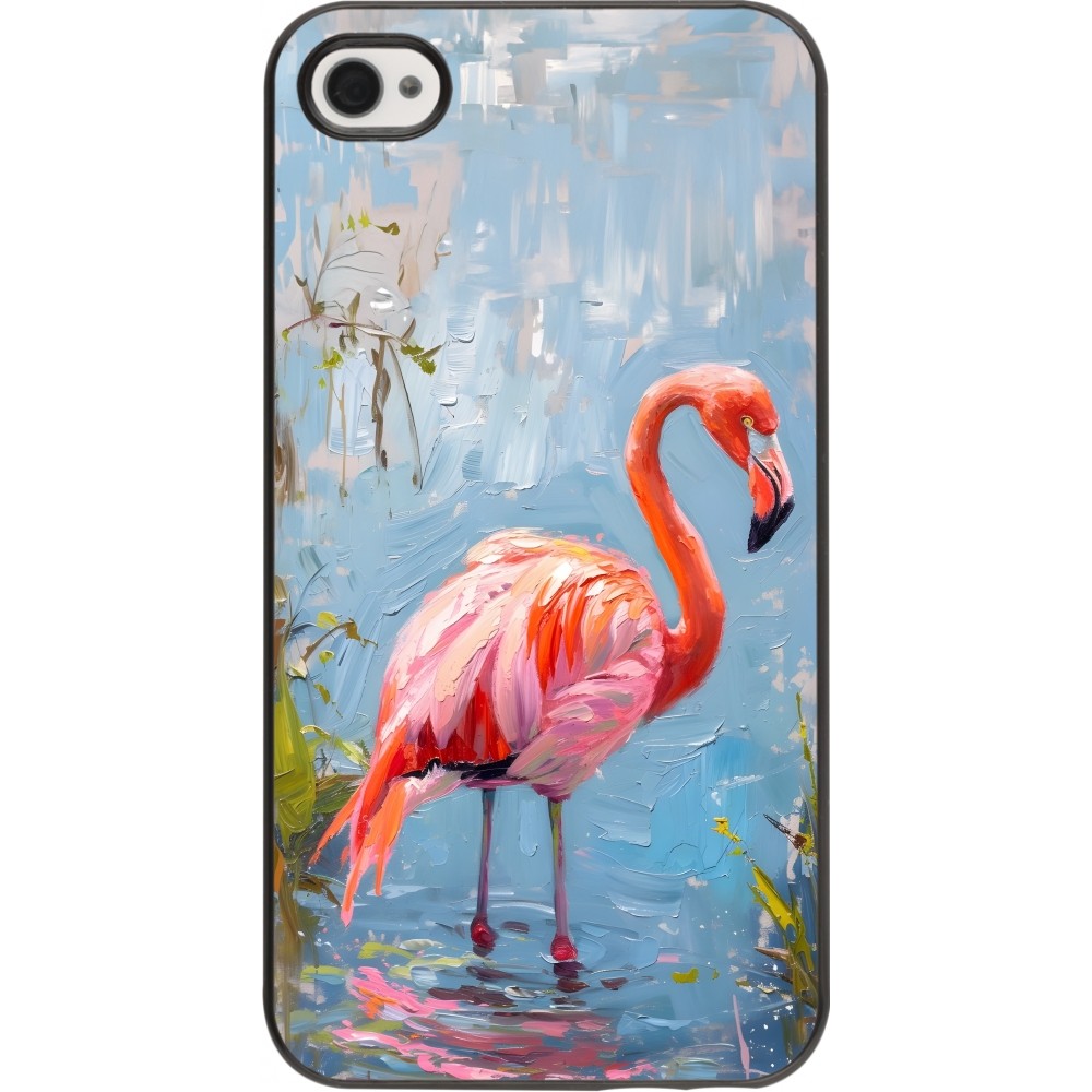iPhone 4/4s Case Hülle - Paint Flamingo