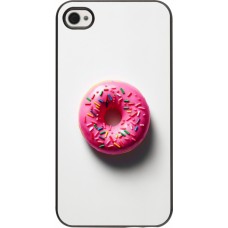 Coque iPhone 4/4s - Weißer Hintergrund, pinker Donut