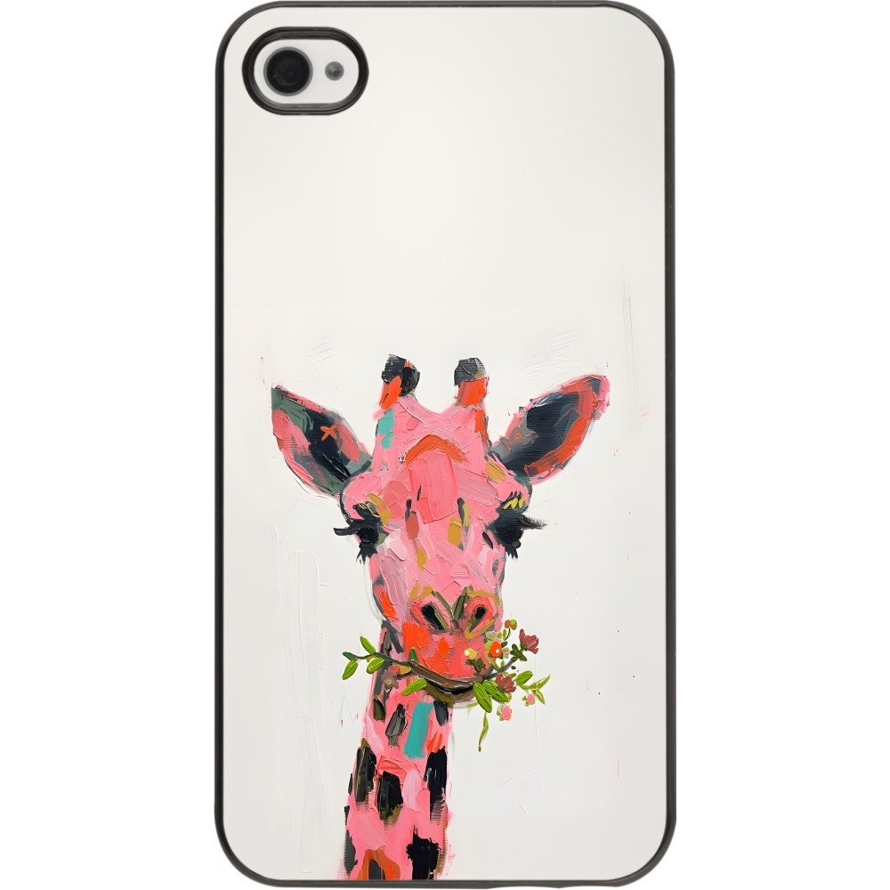 iPhone 4/4s Case Hülle - Pink Girafe Paint
