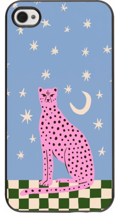 Coque iPhone 4/4s - Pink leopard with stars 2026