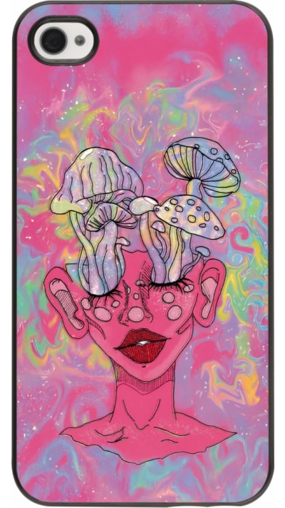 Coque iPhone 4/4s - Psychedelic pink mushroom