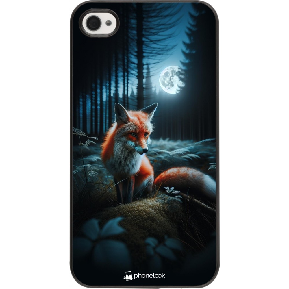 Coque iPhone 4/4s - Renard lune forêt