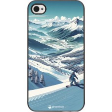 Coque iPhone 4/4s - Snowboarder Montagne