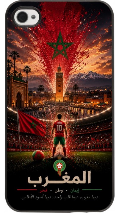 Coque iPhone 4/4s - Football Maroc splash 2026