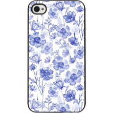 Coque iPhone 4/4s - Spring 23 watercolor blue flowers