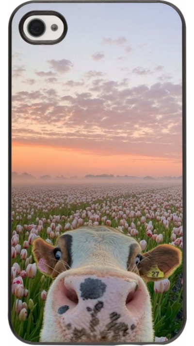 iPhone 4/4s Case Hülle - Cow with tulips Spring 2026