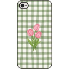 Coque iPhone 4/4s - Green vichy tulips Spring 2026