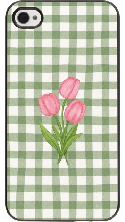 iPhone 4/4s Case Hülle - Green vichy tulips Spring 2026