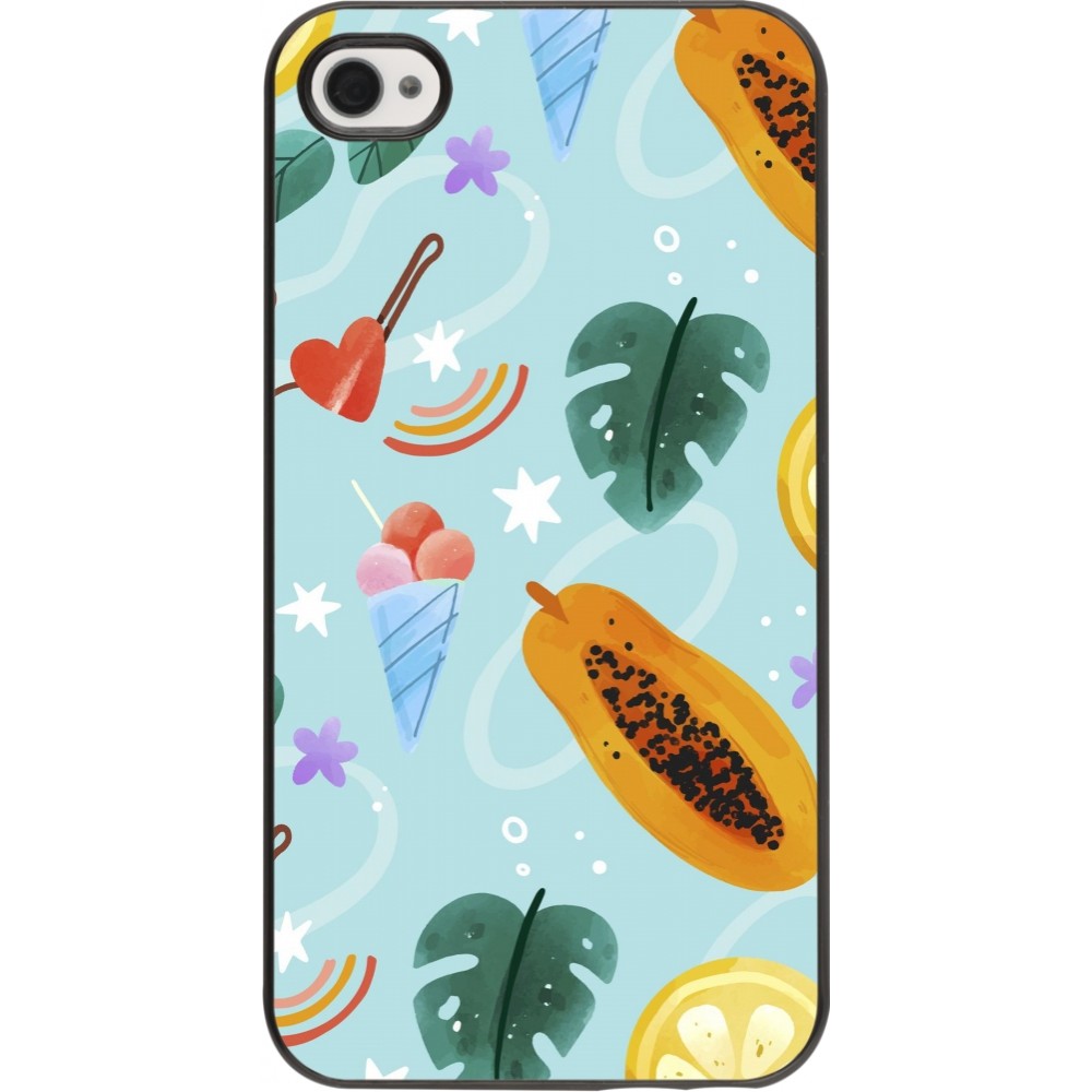 Coque iPhone 4/4s - Summer 2025 Pattern papaya