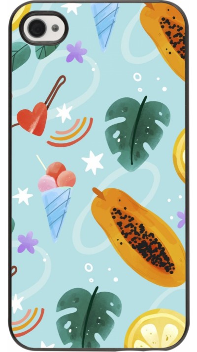 Coque iPhone 4/4s - Summer 2025 Pattern papaya