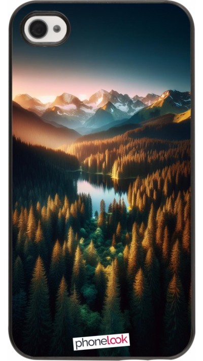 Coque iPhone 4/4s - Sunset Forest Lake