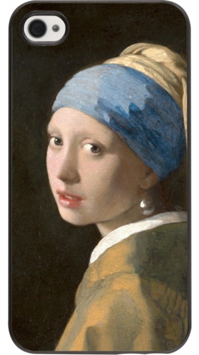 Coque iPhone 4/4s - Tableau art - La Jeune fille à la perle - Johannes Vermeer