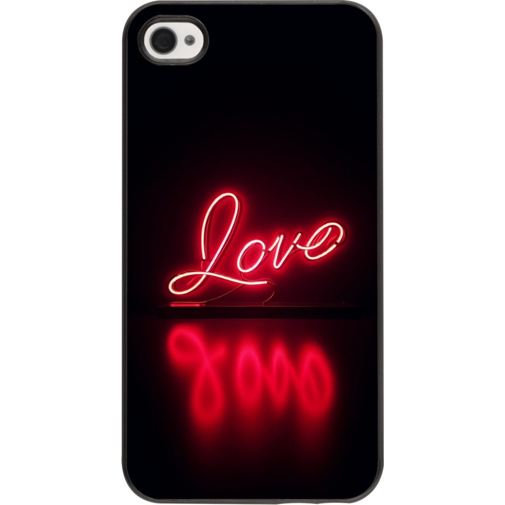 Coque iPhone 4/4s - Valentine 2025 Neon Love