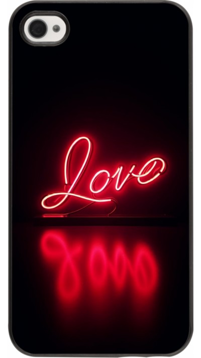 iPhone 4/4s Case Hülle - Valentine 2025 Neon Liebe