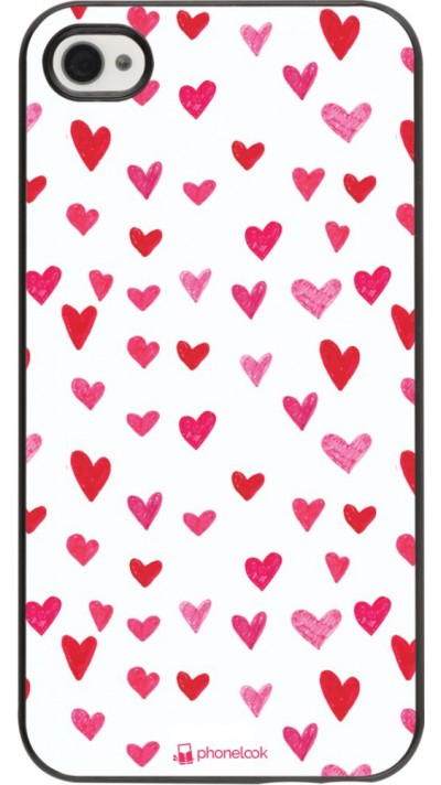 Coque iPhone 4/4s - Valentine 2022 Many pink hearts