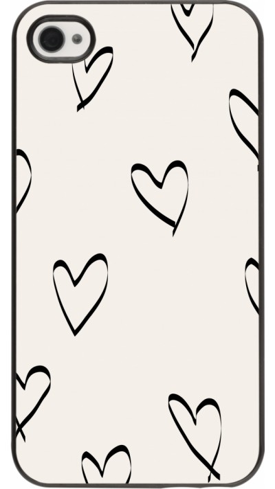 Coque iPhone 4/4s - Valentine 2023 minimalist hearts