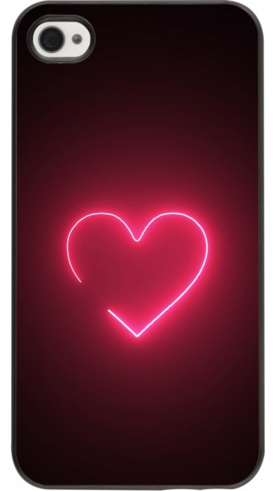 Coque iPhone 4/4s - Valentine 2023 single neon heart