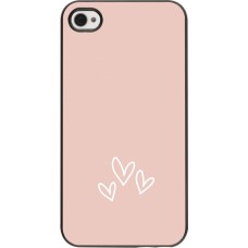 Coque iPhone 4/4s - Valentine 2023 three minimalist hearts