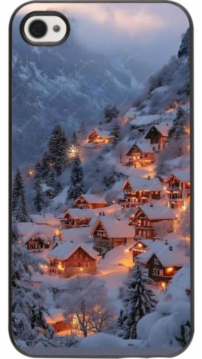 Coque iPhone 4/4s - Winter 25 Winter snowy village