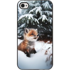 Coque iPhone 4/4s - Noël 2023 Renardeau sapin