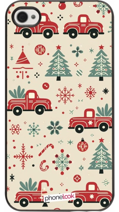 iPhone 4/4s Case Hülle - Weihnachten 2024 Lkw Tanne